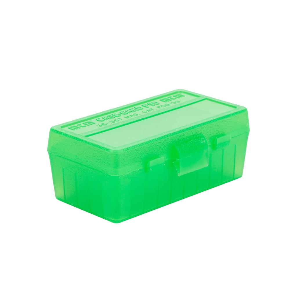 MTM Handgun P-50 Series Flip-Top 50 Round Plastic Ammo Box, 38 Special, 357 Magnum