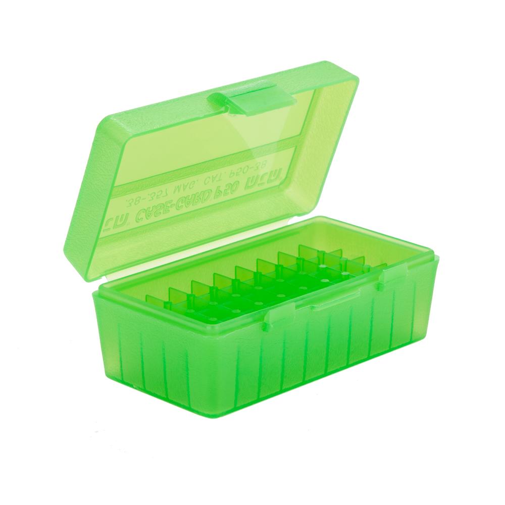 MTM Handgun P-50 Series Flip-Top 50 Round Plastic Ammo Box, 38 Special, 357 Magnum