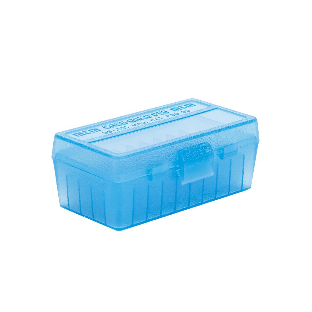 MTM Handgun P-50 Series Flip-Top 50 Round Plastic Ammo Box, 38 Special, 357 Magnum