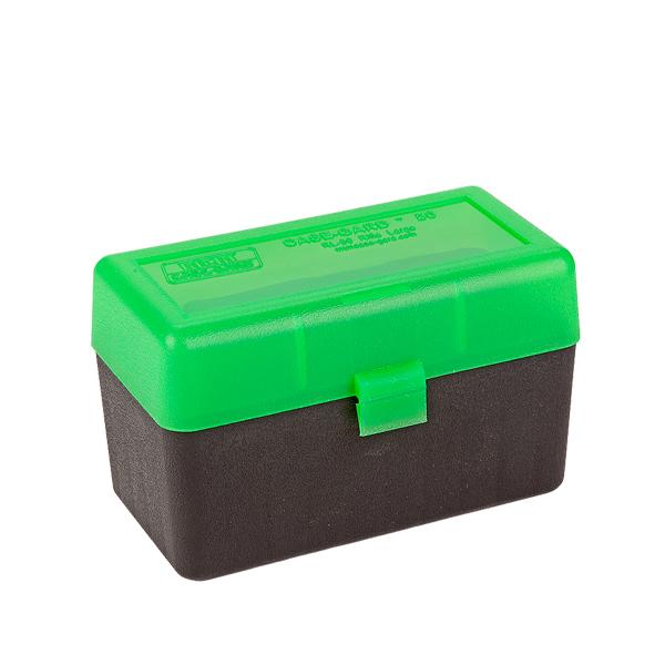 MTM Rifle RL-50 Series Flip-Top 50 Round Plastic Ammo Box, 25-06 Remington, 6.5 X 55 SE, 30-06 Springfield