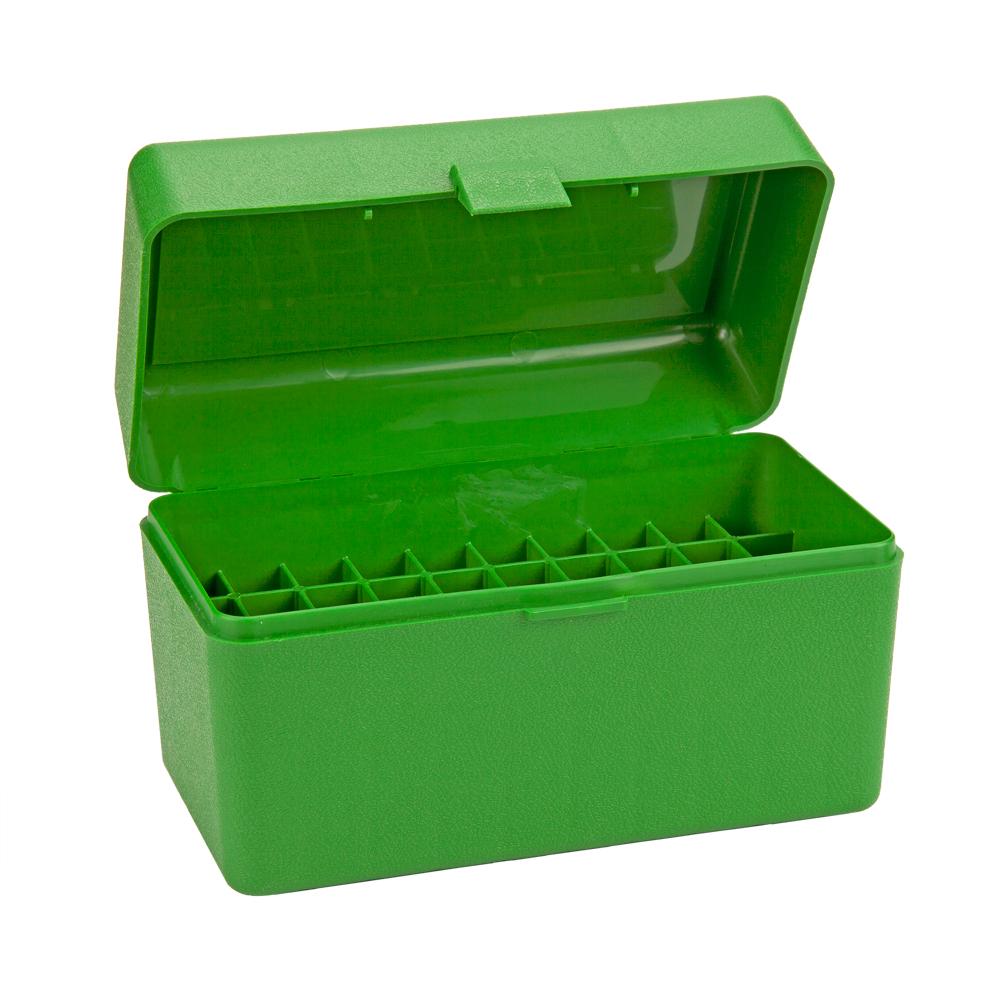 MTM Rifle RLLD-50 Series Flip-Top 50 Round Plastic Ammo Box, 303 British, 300 Winchester Magnum, 375 H&H Magnum