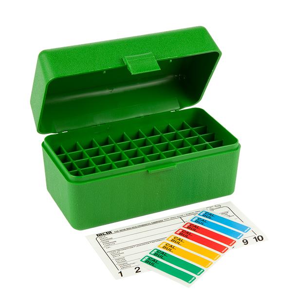 MTM Rifle RM-50 Series Flip-Top 50 Round Plastic Ammo Box, 220 Swift, 6.5 Creedmoor, 308 Winchester