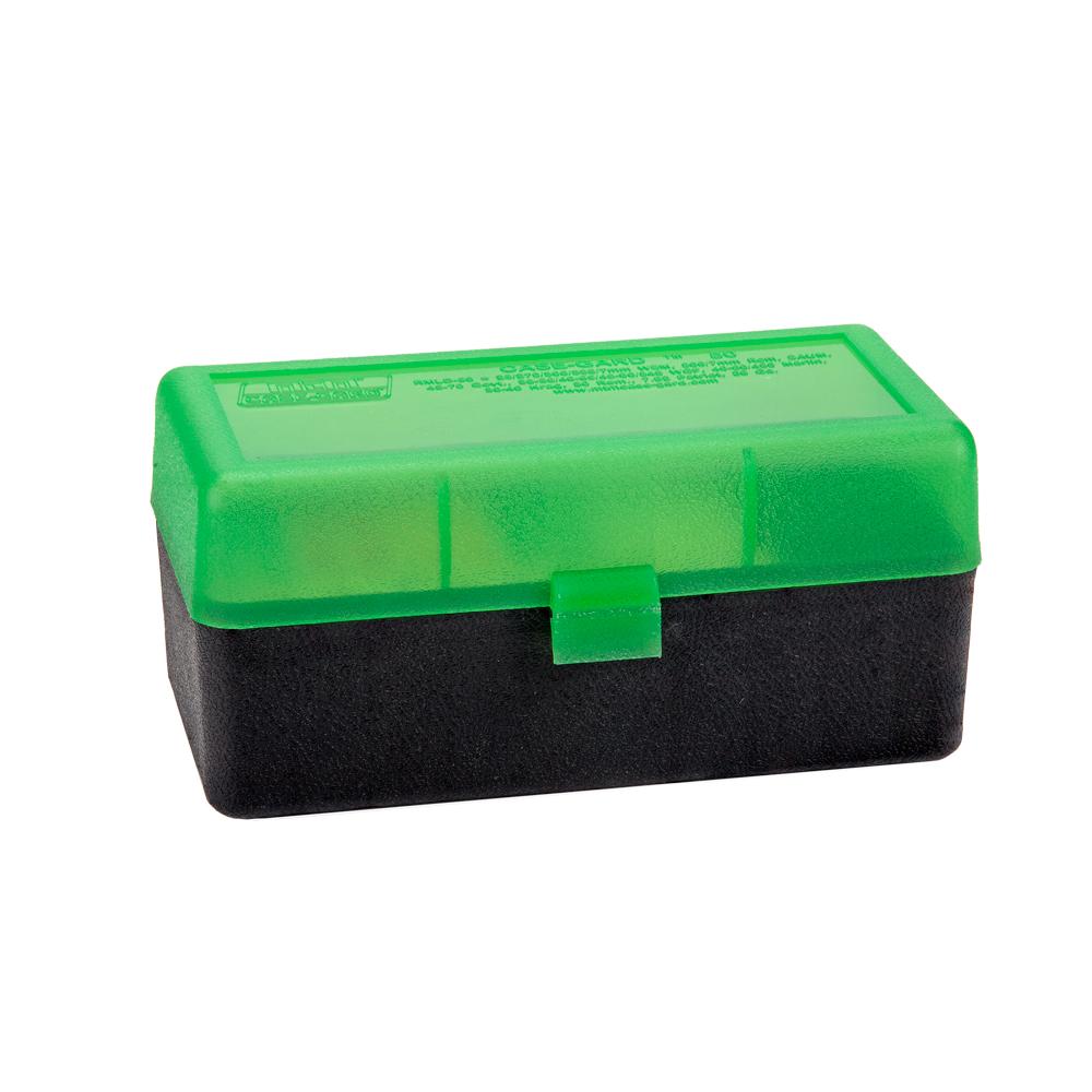 MTM Rifle RMLD-50 Series Flip-Top 50 Round Plastic Ammo Box, 6.5 PRC, 300 Winchester Short Magnum (WSM), 45-70 Government
