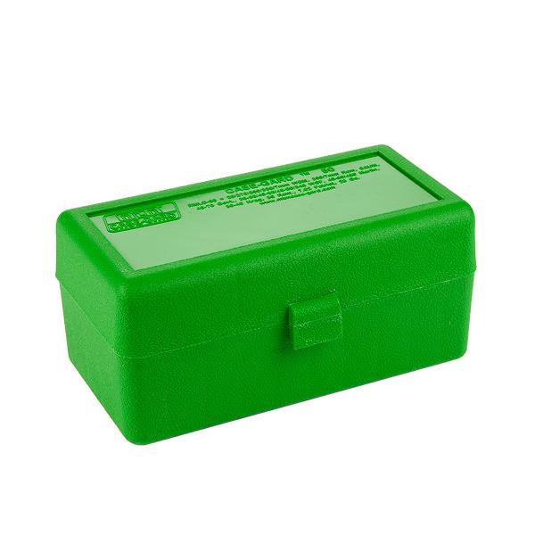 MTM Rifle RMLD-50 Series Flip-Top 50 Round Plastic Ammo Box, 6.5 PRC, 300 Winchester Short Magnum (WSM), 45-70 Government