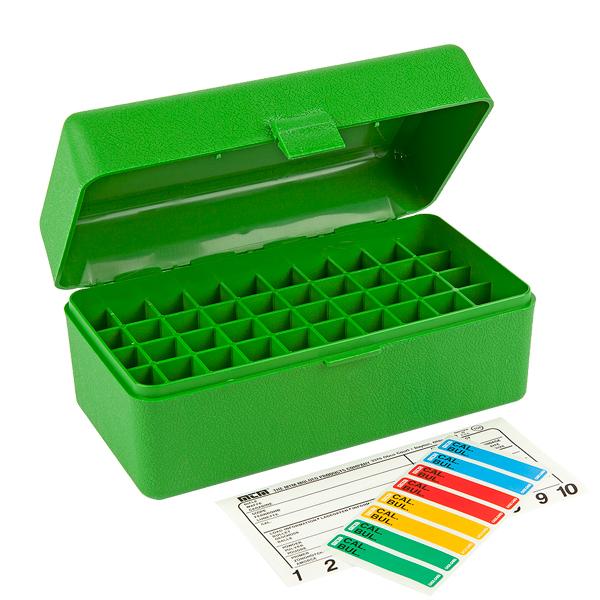 MTM Rifle RMLD-50 Series Flip-Top 50 Round Plastic Ammo Box, 6.5 PRC, 300 Winchester Short Magnum (WSM), 45-70 Government