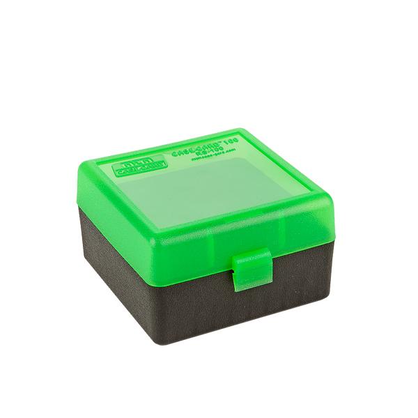 MTM Rifle RS-100 Series Flip-Top 100 Round Plastic Ammo Box, 17 Remington, 204 Ruger, 223 Remington
