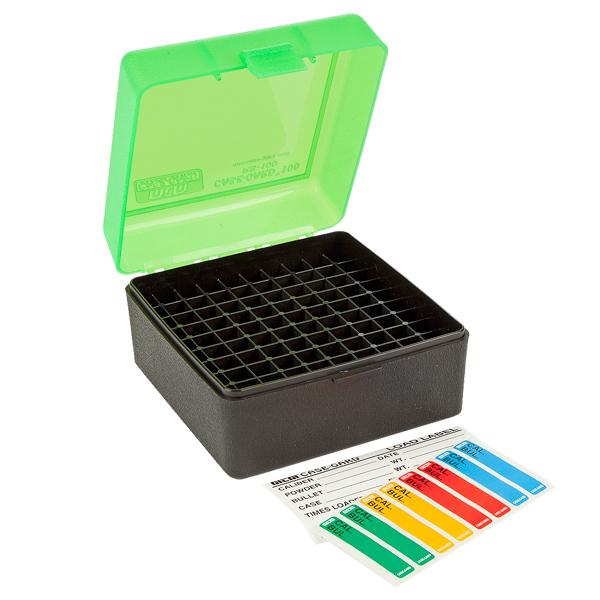 MTM Rifle RS-100 Series Flip-Top 100 Round Plastic Ammo Box, 17 Remington, 204 Ruger, 223 Remington