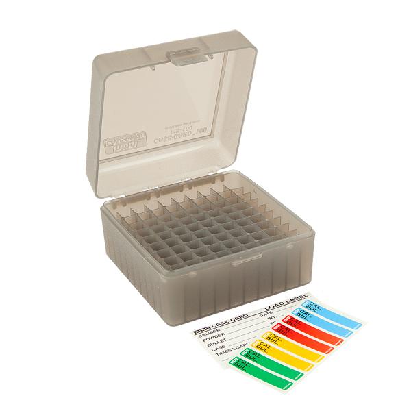 MTM Rifle RS-100 Series Flip-Top 100 Round Plastic Ammo Box, 17 Remington, 204 Ruger, 223 Remington