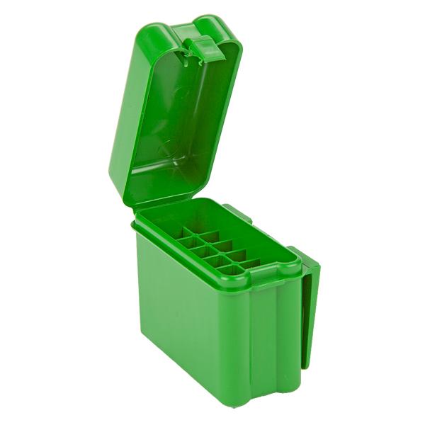 MTM Rifle R-20 Series Flip-Top Belt-Style 20 Round Plastic Ammo Carrier, Green