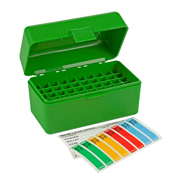 MTM Rifle RS-50 Series Flip-Top 50 Plastic Round Ammo Box, 17 Remington, 204 Ruger, 223 Remington