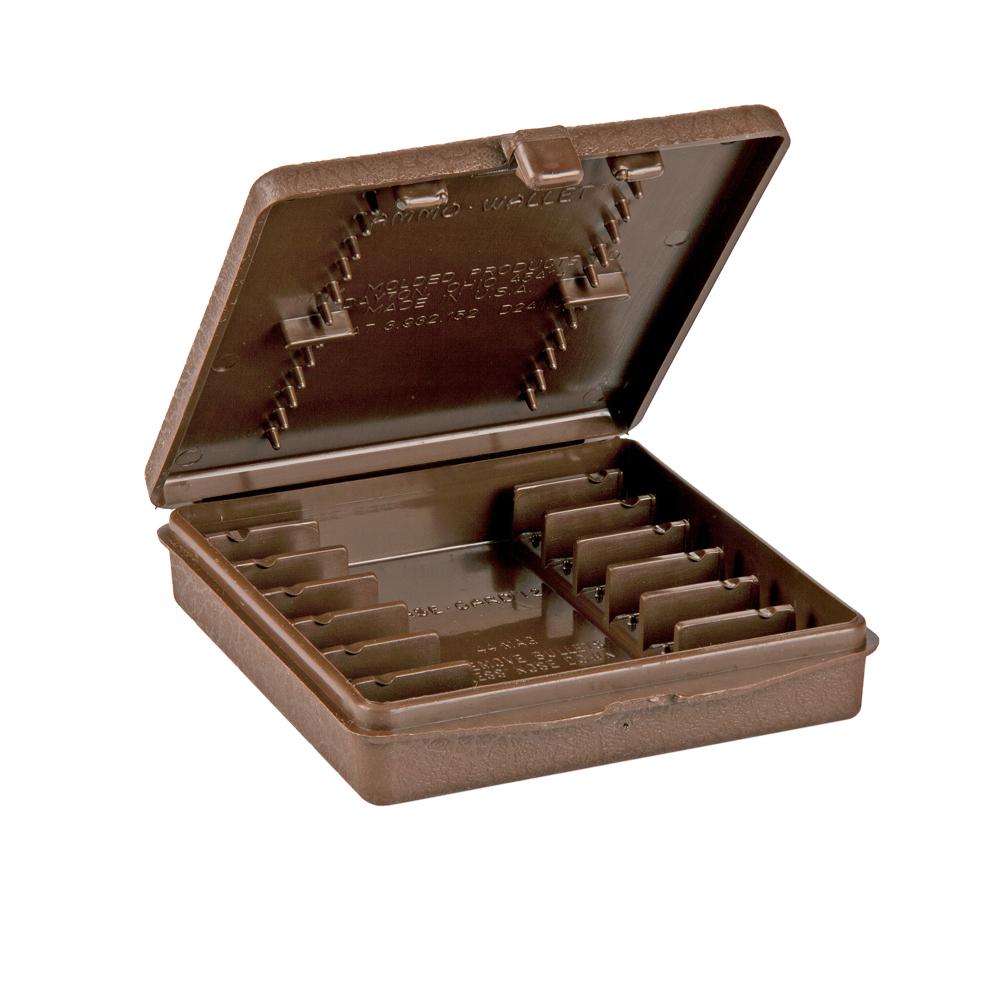 MTM Handgun Ammo Wallets 44 Magnum Holds 12 Rounds, Brown