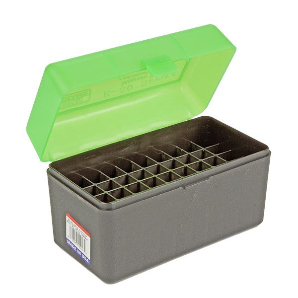 MTM Rifle RLLD-50 Series Flip-Top 50 Round Plastic Ammo Box, 303 British, 300 Winchester Magnum, 375 H&H Magnum