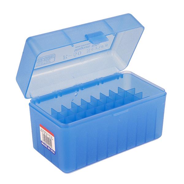 MTM Rifle RLLD-50 Series Flip-Top 50 Round Plastic Ammo Box, 303 British, 300 Winchester Magnum, 375 H&H Magnum