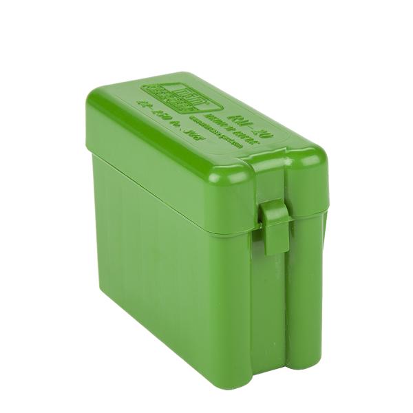 MTM Rifle R-20 Series Flip-Top Belt-Style 20 Round Plastic Ammo Carrier, Green