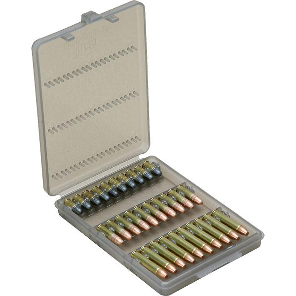 MTM Ammo Wallet Rifle Ammunition Carrier 30-Round Rimfire 17 HMR to 22 LR, Clear