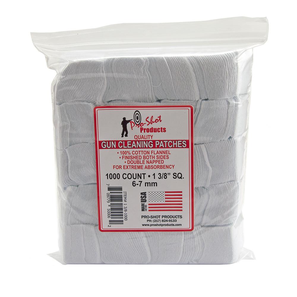 Pro-Shot 1-3/8 Inch Square 6-7MM Calibre Cotton Flannel Cleaning Patches