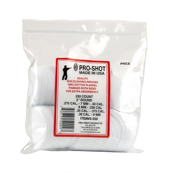 Pro-Shot 2 Inch Round 270-38 Calibre Cotton Flannel Cleaning Patches Pack of 250