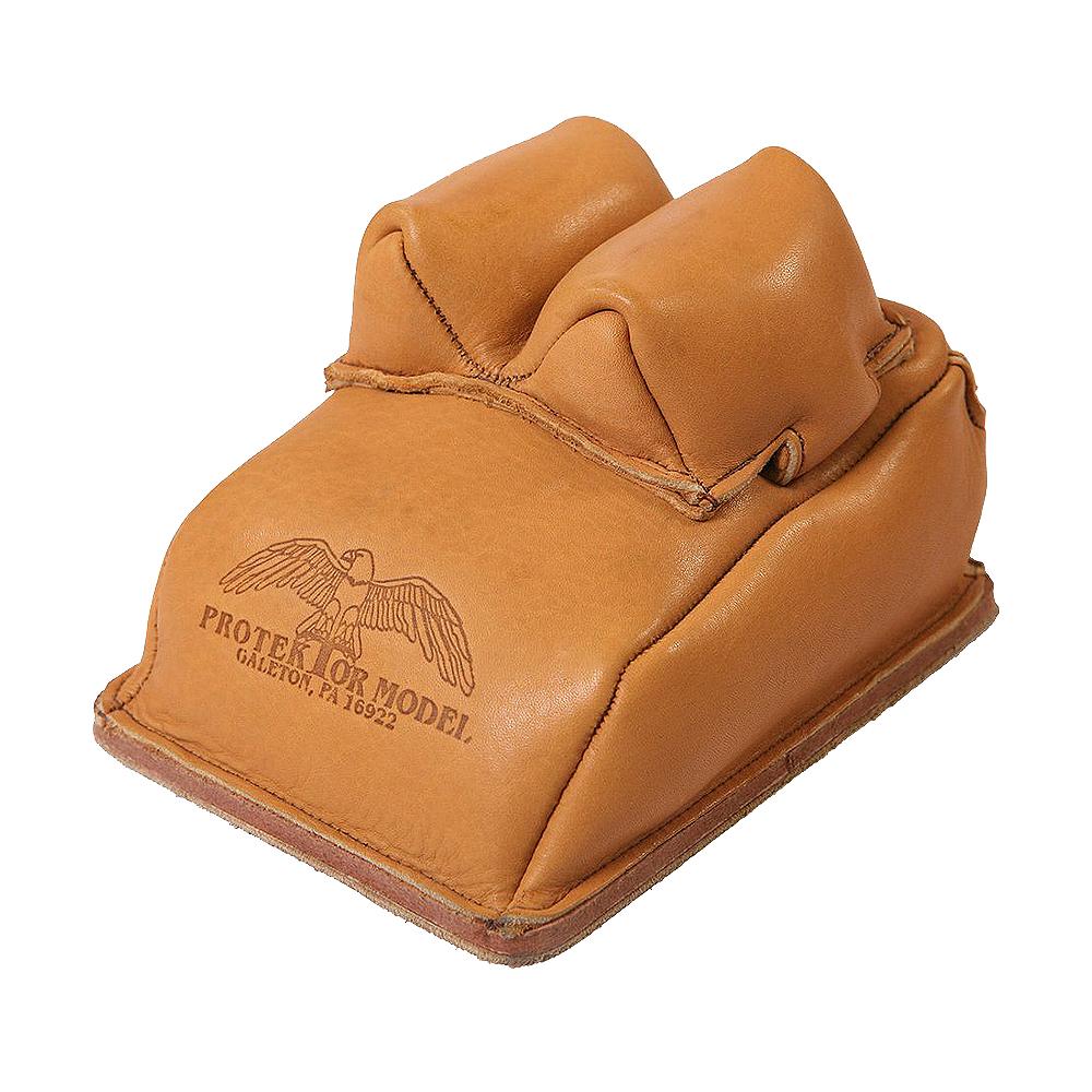 Protektor Model #14A Bunny Ear Rear Shooting Rest Bag with Heavy Bottom Leather Tan Unfilled
