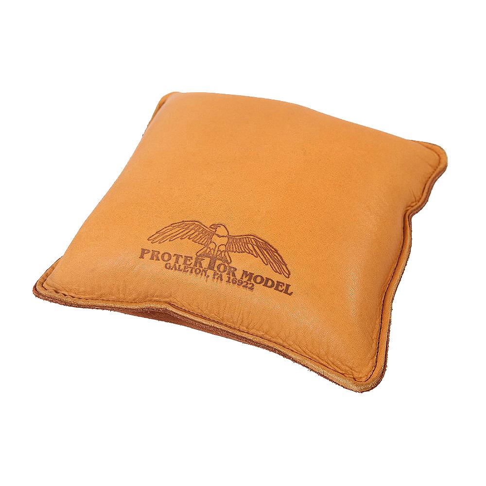 Protektor Model #18 Small Pillow Shooting Rest Bag Leather Tan Unfilled
