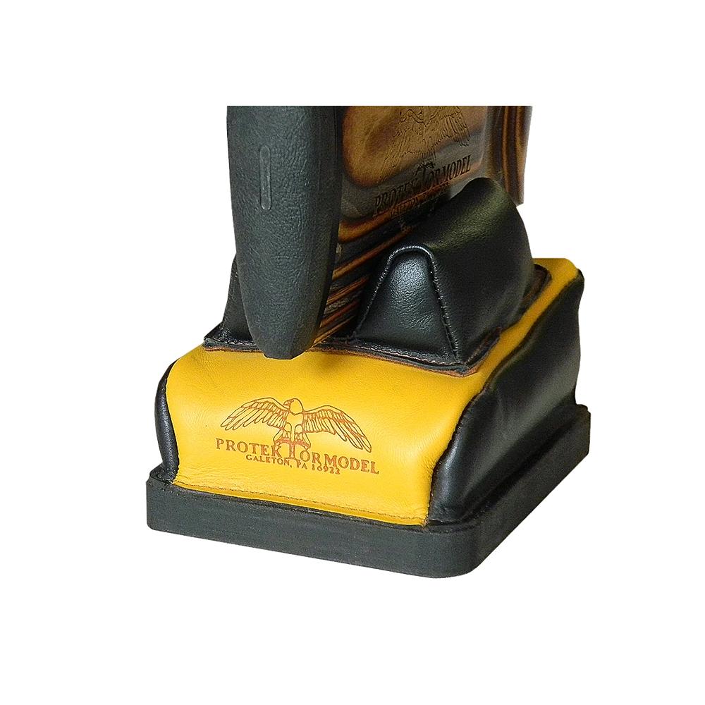 Protektor Model Deluxe Bumble Bee Double Stitched Super Slick Silver Mid-Ear Rear Shooting Rest Bag, Unfilled
