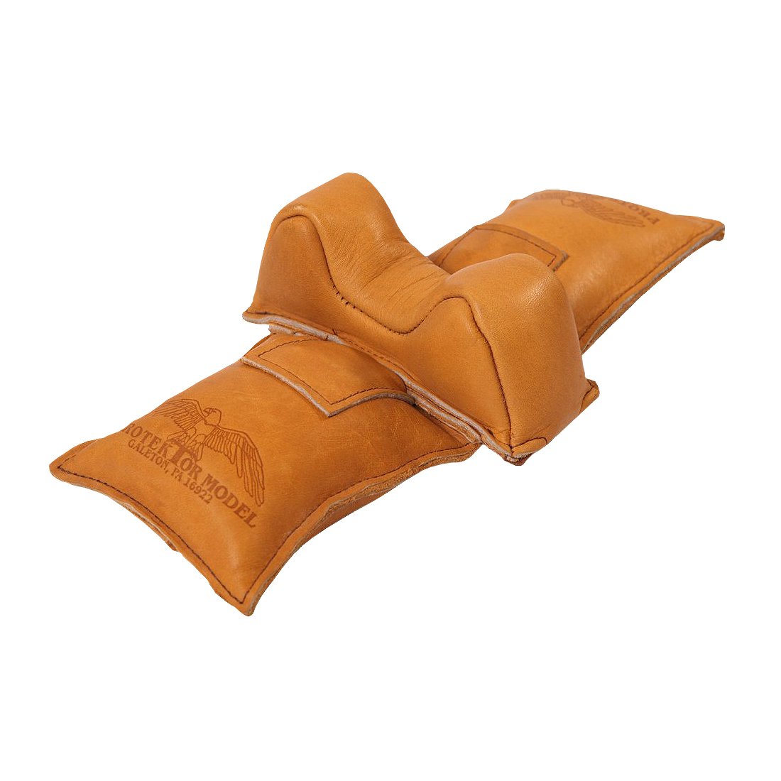 Protektor Model #4 Owl Ear Front Blind and Window Shooting Rest Bag Leather Tan Unfilled