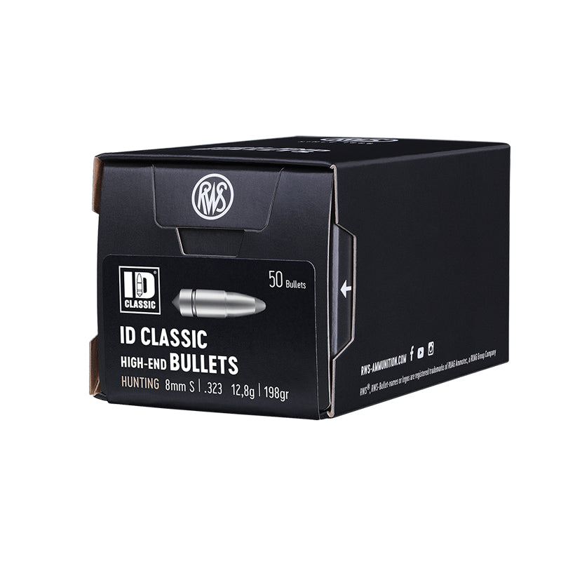 RWS ID Classic Bullets 8MM (.323" diameter) 198 Grain, 50/Box