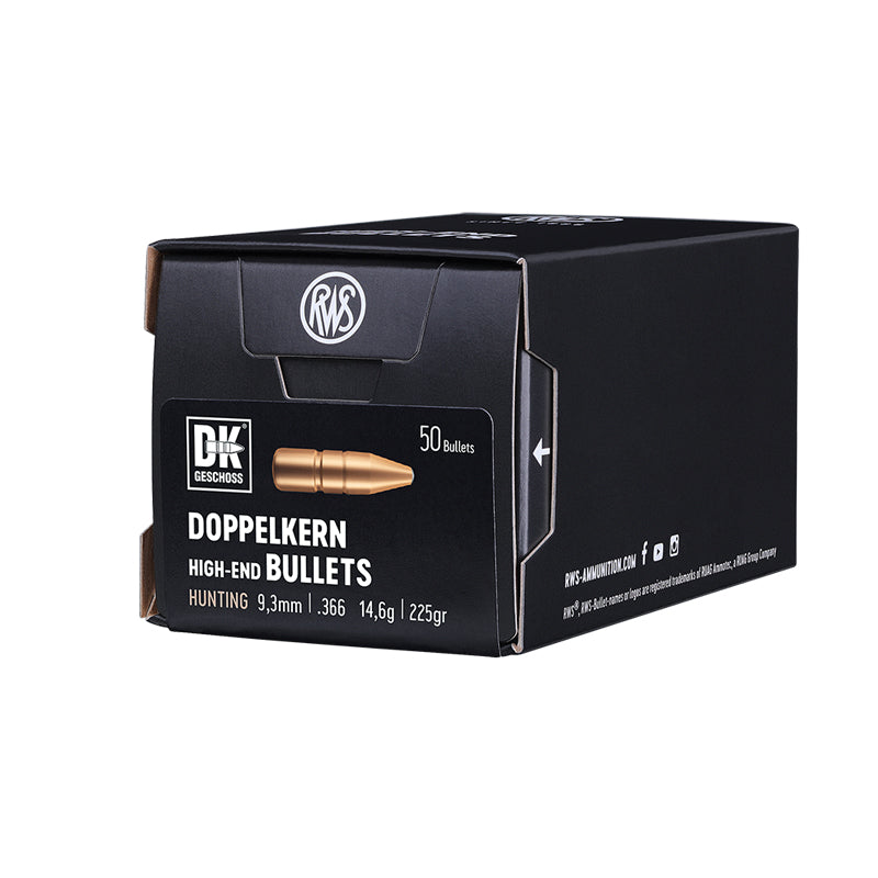 RWS DK Bullets 9.3MM (0.366" diameter) 225 Grain (Twin Core), 50/Box