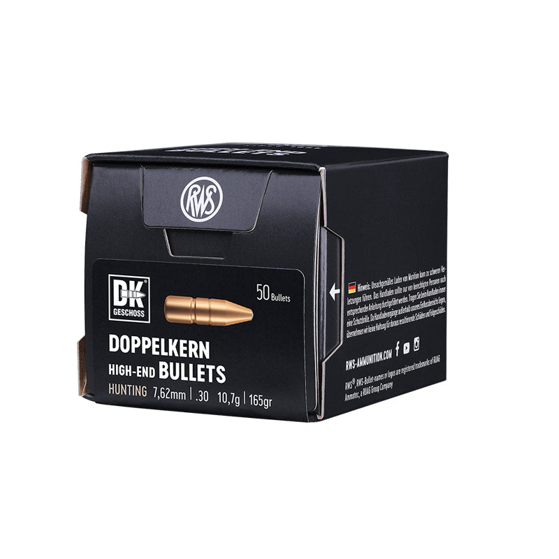 RWS DK Bullets 30 Calibre (.308" diameter) 165 Grain (Twin Core), 50/Box